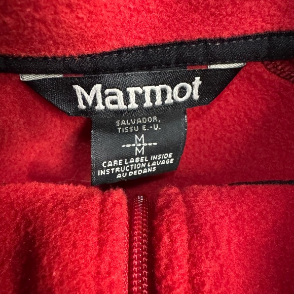 MARMOT Quarter Zip Pullover Fleece in Red M - Picture 6 of 8